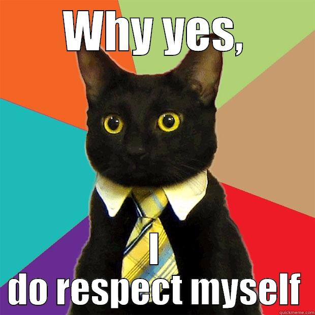 WHY YES, I DO RESPECT MYSELF Business Cat