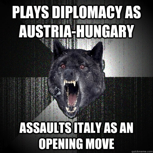 Plays Diplomacy as Austria-Hungary Assaults Italy as an opening move - Plays Diplomacy as Austria-Hungary Assaults Italy as an opening move  Insanity Wolf
