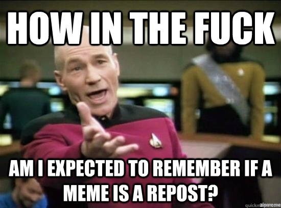 How in the fuck am I expected to remember if a meme is a repost? - How in the fuck am I expected to remember if a meme is a repost?  Annoyed Picard HD