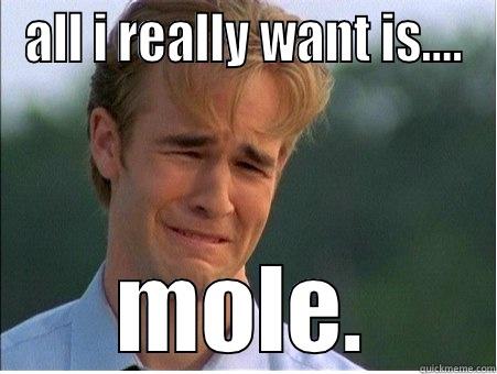 ALL I REALLY WANT IS…. MOLE. 1990s Problems