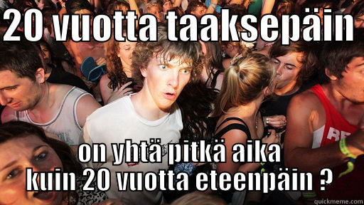 20 VUOTTA TAAKSEPÄIN  ON YHTÄ PITKÄ AIKA KUIN 20 VUOTTA ETEENPÄIN ? Sudden Clarity Clarence