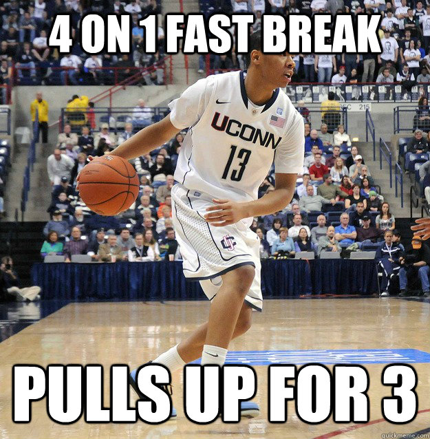 4 on 1 fast break pulls up for 3 - 4 on 1 fast break pulls up for 3  Scumbag Shabazz