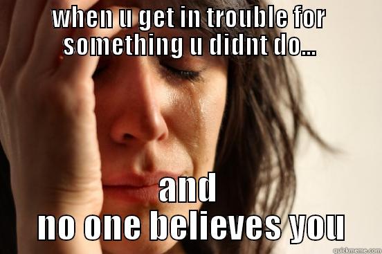 WHEN U GET IN TROUBLE FOR SOMETHING U DIDNT DO... AND  NO ONE BELIEVES YOU First World Problems