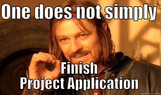 ONE DOES NOT SIMPLY  FINISH PROJECT APPLICATION Boromir