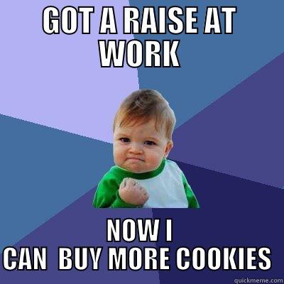 Success Kid- Microeconomics - GOT A RAISE AT WORK NOW I CAN  BUY MORE COOKIES  Success Kid