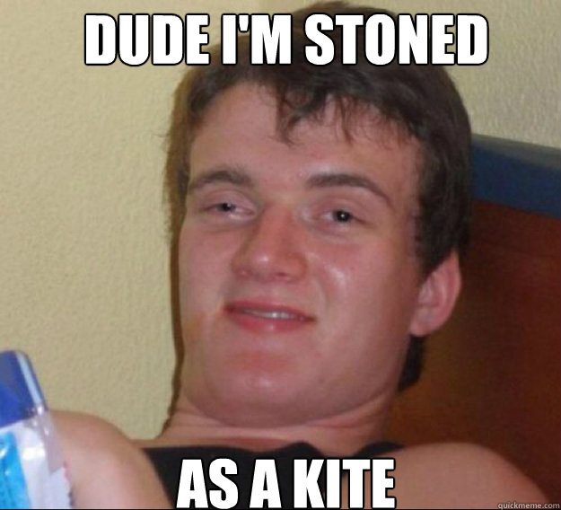 Dude I'm stoned As a Kite  ten guy