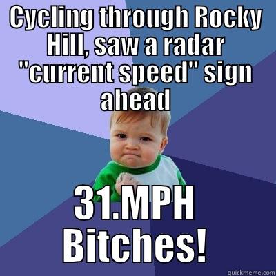 CYCLING THROUGH ROCKY HILL, SAW A RADAR 