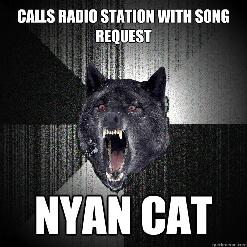 Calls radio station with song request nyan cat  Insanity Wolf