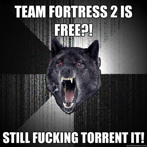 team fortress 2 is free?! STILL FUCKING TORRENT IT!  Insanity Wolf