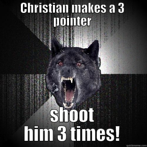 CHRISTIAN MAKES A 3 POINTER SHOOT HIM 3 TIMES! Insanity Wolf