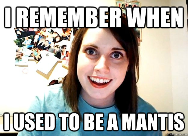 I remember when I used to be a mantis  Overly Attached Girlfriend