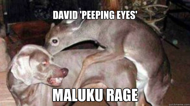 David 'peeping eyes' Maluku rage  