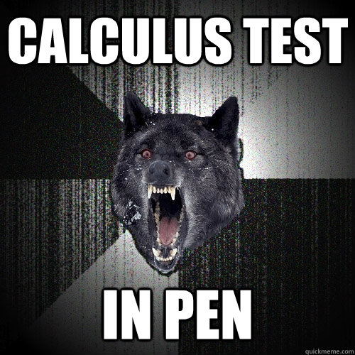 CALCULUS TEST IN PEN  Insanity Wolf