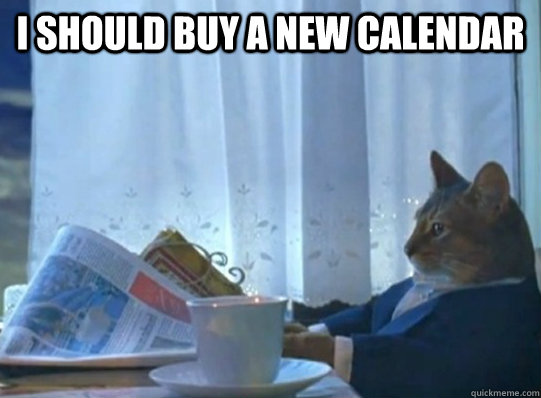 I should buy a new calendar  - I should buy a new calendar   sophisticated knox cat