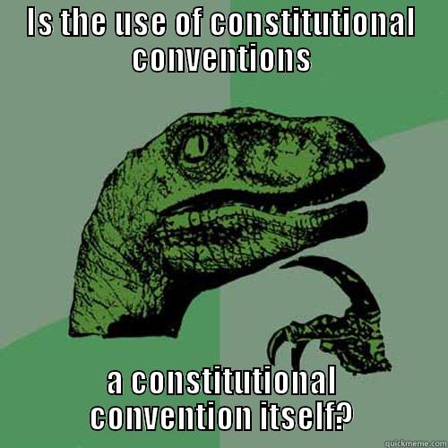 IS THE USE OF CONSTITUTIONAL CONVENTIONS A CONSTITUTIONAL CONVENTION ITSELF? Philosoraptor