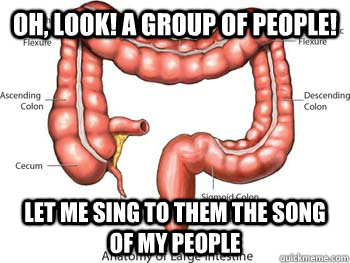 Oh, Look! A group of people! Let me sing to them the song of my people - Oh, Look! A group of people! Let me sing to them the song of my people  Scumbag Colon