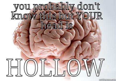 YOU PROBABLY DON'T KNOW THIS BUT YOUR HEAD IS HOLLOW Scumbag Brain