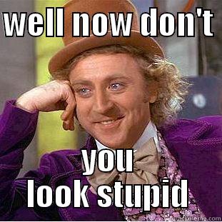 WELL NOW DON'T  YOU LOOK STUPID Condescending Wonka