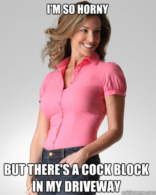 i'm so horny but there's a cock block in my driveway  Oblivious Suburban Mom