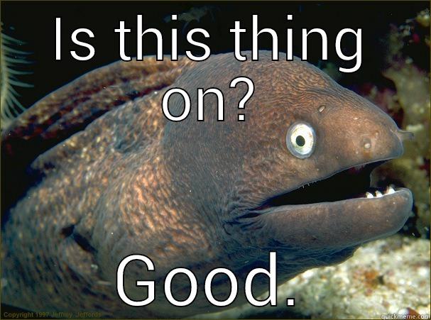 IS THIS THING ON? GOOD. Bad Joke Eel