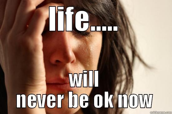 LIFE..... WILL NEVER BE OK NOW First World Problems