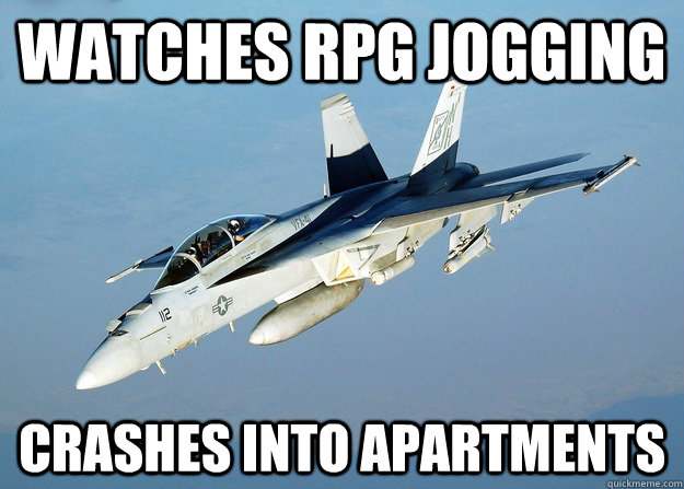 watches rpg jogging crashes into apartments  