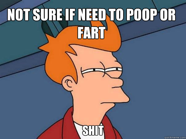 not sure if need to poop or fart  shit  Futurama Fry