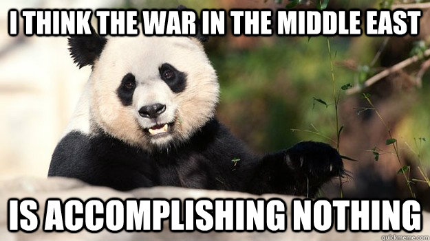 I think the war in the middle east is accomplishing nothing - I think the war in the middle east is accomplishing nothing  Popular Opinion Panda