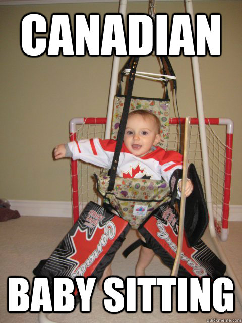 canadian baby sitting  baby hockey