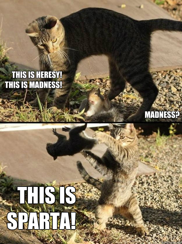 This is heresy! This is madness! Madness? THIS IS SPARTA! - This is heresy! This is madness! Madness? THIS IS SPARTA!  Annoying Squirrel