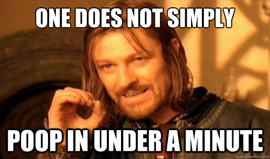 One Does Not Simply poop in under a minute  Boromir