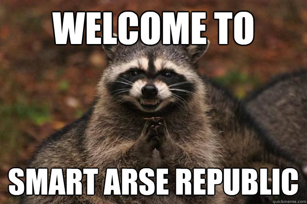 welcome to  smart arse republic  Evil Plotting Raccoon