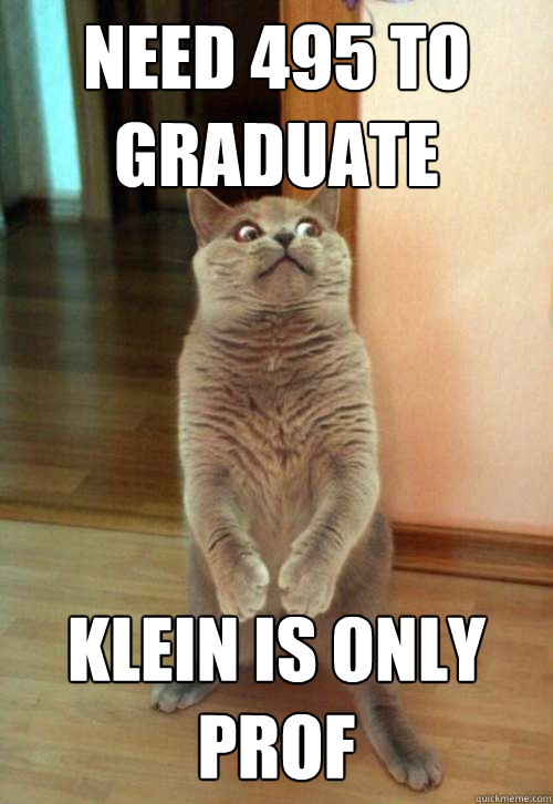 need 495 to graduate Klein is only prof   Horrorcat