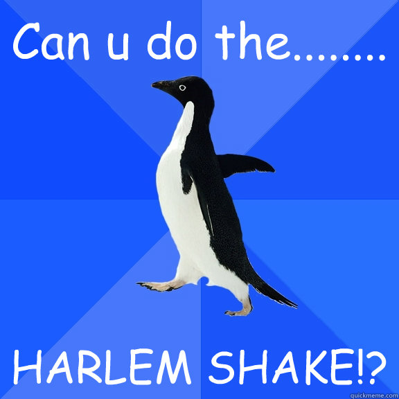 Can u do the........ HARLEM SHAKE!?  Socially Awkward Penguin