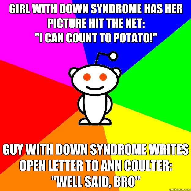 Girl with down syndrome has her picture hit the net:
