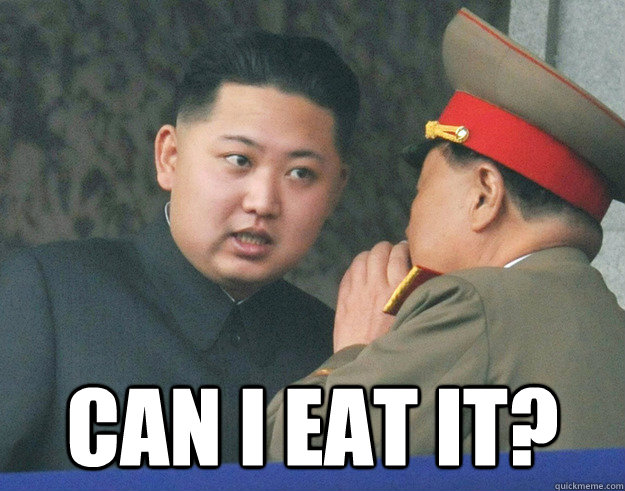  Can I eat it?  Hungry Kim Jong Un