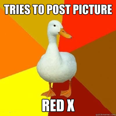 Tries to post picture Red X  Tech Impaired Duck