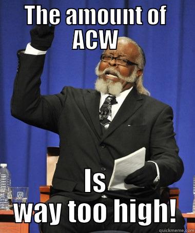 ACW way 2 high - THE AMOUNT OF ACW IS WAY TOO HIGH! The Rent Is Too Damn High