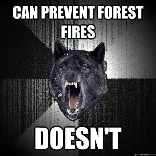 CAN PREVENT FOREST FIRES DOESN'T  Insanity Wolf