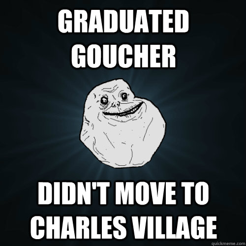 Graduated Goucher Didn't move to Charles Village  Forever Alone