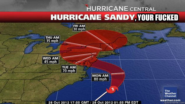 , Your Fucked Bottom caption  Hurricane Sandy