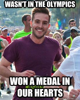 Wasn't in the Olympics won a medal in our hearts  Ridiculously photogenic guy