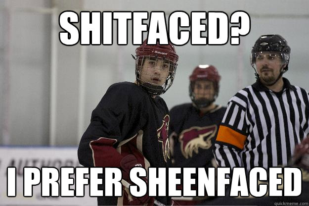 shitfaced? I prefer sheenfaced - shitfaced? I prefer sheenfaced  Chris Crocker