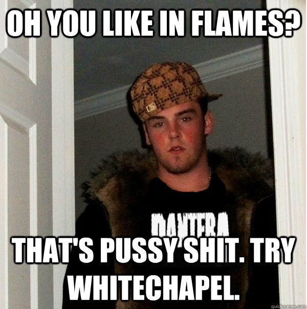 Oh you like In Flames? That's pussy shit. Try Whitechapel. - Oh you like In Flames? That's pussy shit. Try Whitechapel.  Scumbag Metalhead