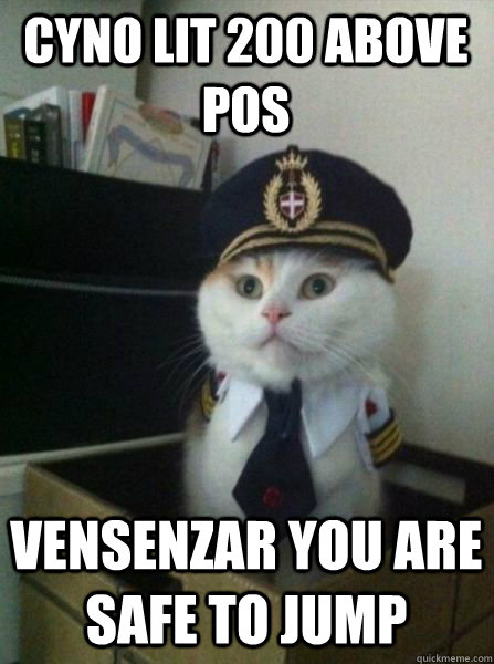CYno lit 200 above POS Vensenzar you are safe to jump  Captain kitteh