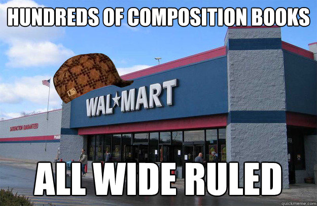 hundreds of composition books All wide ruled - hundreds of composition books All wide ruled  scumbag walmart