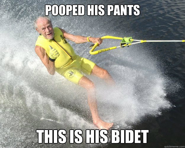 Pooped his pants this is his bidet - Pooped his pants this is his bidet  Extreme Senior Citizen