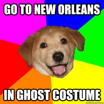Go to new orleans in ghost costume - Go to new orleans in ghost costume  Advice Dog