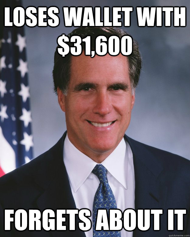 Loses Wallet With $31,600 Forgets About It - Loses Wallet With $31,600 Forgets About It  Mitt Romeny