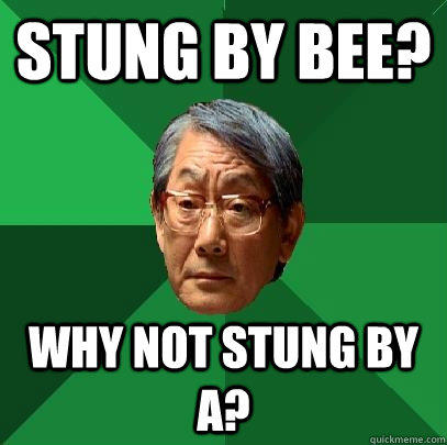 Stung by bee? Why not stung by A? - Stung by bee? Why not stung by A?  High Expectations Asian Father